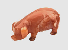 ARTE ORIENTALE STATUINA COLLEZIONE MAIALE IN AGATA CORNIOLA NATURALE