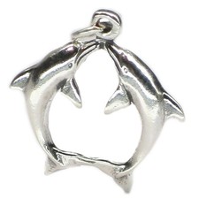Delfini che baciano ciondolo in argento sterling .925 x 1 ciondoli delfino!