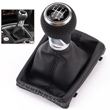 per AUDI A4 Q5 PELLE POMELLO LEVA DEL CAMBIO 6 MARCE TRAFORATA MANOPOLA CUFFIA