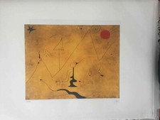 Joan Miro  Litografia off set cm 56x76 firma su lastra certificato