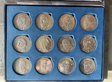 Set 12 Medaglie Argento 925. I Grandi Protagonisti della Seconda Guerra Mondiale