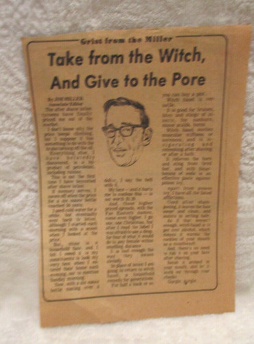 Grist from the miller - grist,