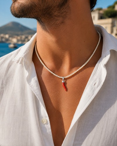 Collana perle uomo donna - collana, 3