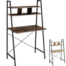 Scrivania con scaffale tavolo ufficio computer legno metallo stile industriale