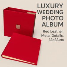 Album nozze in pelle rossa con