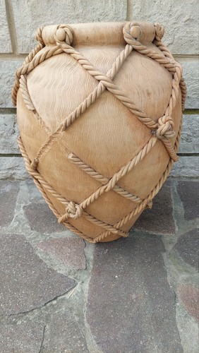 Vaso terracotta con - , corde
