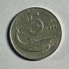 Moneta 5 Lire Anno 1954 Romagnoli RARA