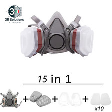 Respiratore 7In1/16In1 Mezza Faccia Maschera Antipolvere Filtro Gas Sicurezza