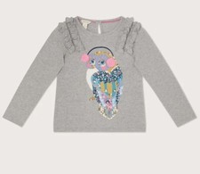 Monsoon Girls Owl Sequin Frill Sleeve Top - Various Sizes - *BNWT*