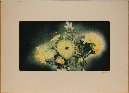 Borchia acquaforte fiori - borchia,