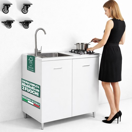 Cucina completa 80x60cm bianco - cucina,