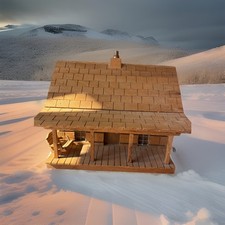 Altalena vintage fatta a mano arte popolare americana capanna di tronchi casa veranda