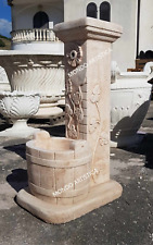 FONTANA A COLONNINA COLONNA DA GIARDINO PER ESTERNO IN CEMENTO  MARMO ALT  86 CM