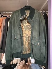 Giacca Bomber Vintage Taglia 48 Uomo. Pelle Scamosciata Lavorazione Artigianale