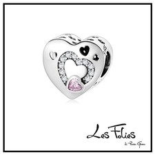 Charm Cuore con zircone rosa