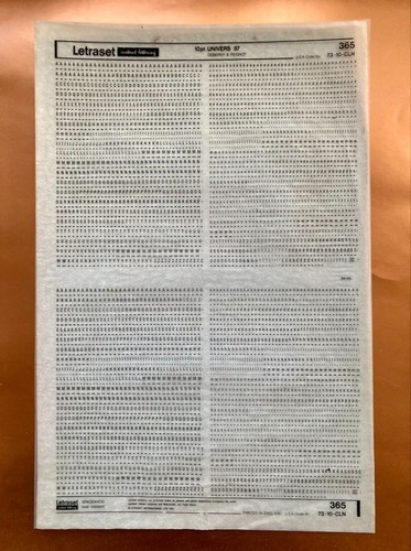Letraset 365 univers - letraset,