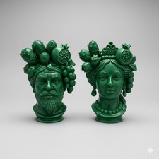 Coppia Teste Di Moro Lui E lei