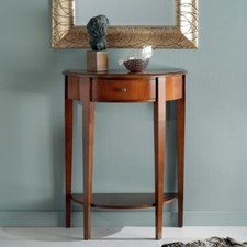 MOBILE CONSOLLE TAVOLINO CURVO INGRESSO IN LEGNO NOCE CLASSICO VINTAGE