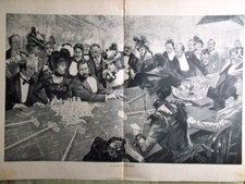 Stampa del 1902 a 2 pagine Cucuel La Trionfatrice Napoleone Elena Dante Ambiente
