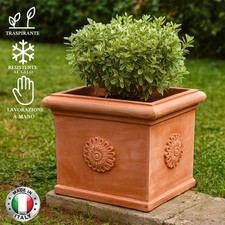 Vaso quadrato quadro Cubo in terracotta Fioriera piedini Omaggio resistente Gelo