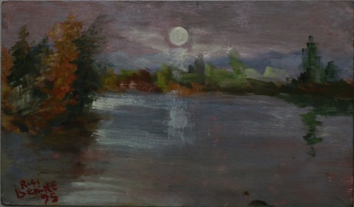 Paesaggio autunnale con lago