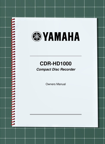 Yamaha cdr hd1000 manuale - cdr-hd1000, —