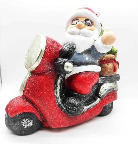 Babbo natale moto 28x30cm - in,