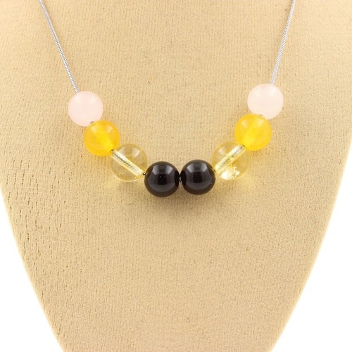 Collana perle obsidiana - collana, +