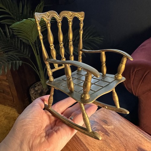 Vintage brass rocking chair - brass,
