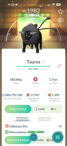 Shiny paldean tauros - shiny, (combat)