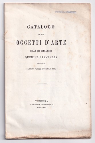 1872 venezia catalogo - venezia, oggetti