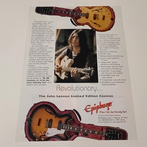 Pubblicità epiphone john - pubblicità,