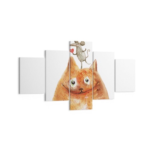 Quadro tela 125x70cm gatto - tela,