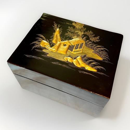 Meiji japanese lacquer card - japanese,