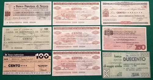 Lotto miniassegni vari - lotto,