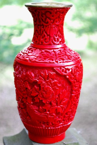 Antico vaso cinese cinabro - vaso,