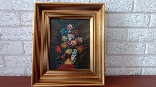 Dipinto olio fiori - , vaso