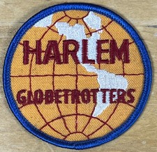 Harlem Globetrotters Vtg 3” Embroidered Patch World Globe Basketball Orange