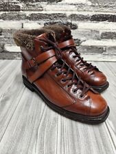SANTONI SCARPONCINO BOOTS CON CINTURINO IN PELLE MARRONE ROSSICCIO - UK 8.5