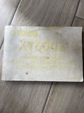 Yamaha XT 600 Z  50 T  1983 Manuale uso manutenzione libretto Originale Inglese