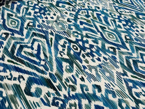 Tessuto cotone floreale ikat - floreale,