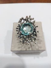 Anello Argento  topazio Azzurro