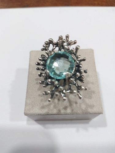 Anello argento topazio - argento,
