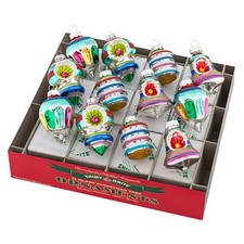 Christmas Confetti 1.75" Decorated Shapes Set of 12