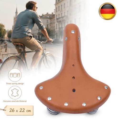 Sella bici retrò - pelle, bovina