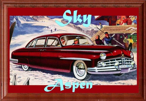 Poster ski aspen sci retrò - poster,