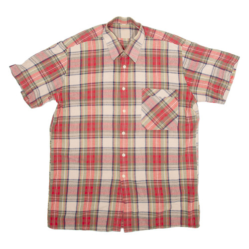 Camicia uomo rossa quadri l - camicia,