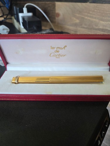 Cartier gold pall point - gold, pen