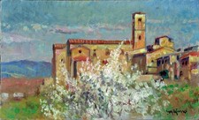 Dipinto Olio Toscana Colle Val