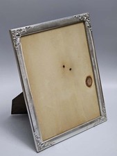 Cornice Portafoto Argentata Vintage Metallo Decorata Angoli Anni '60 25x19cm